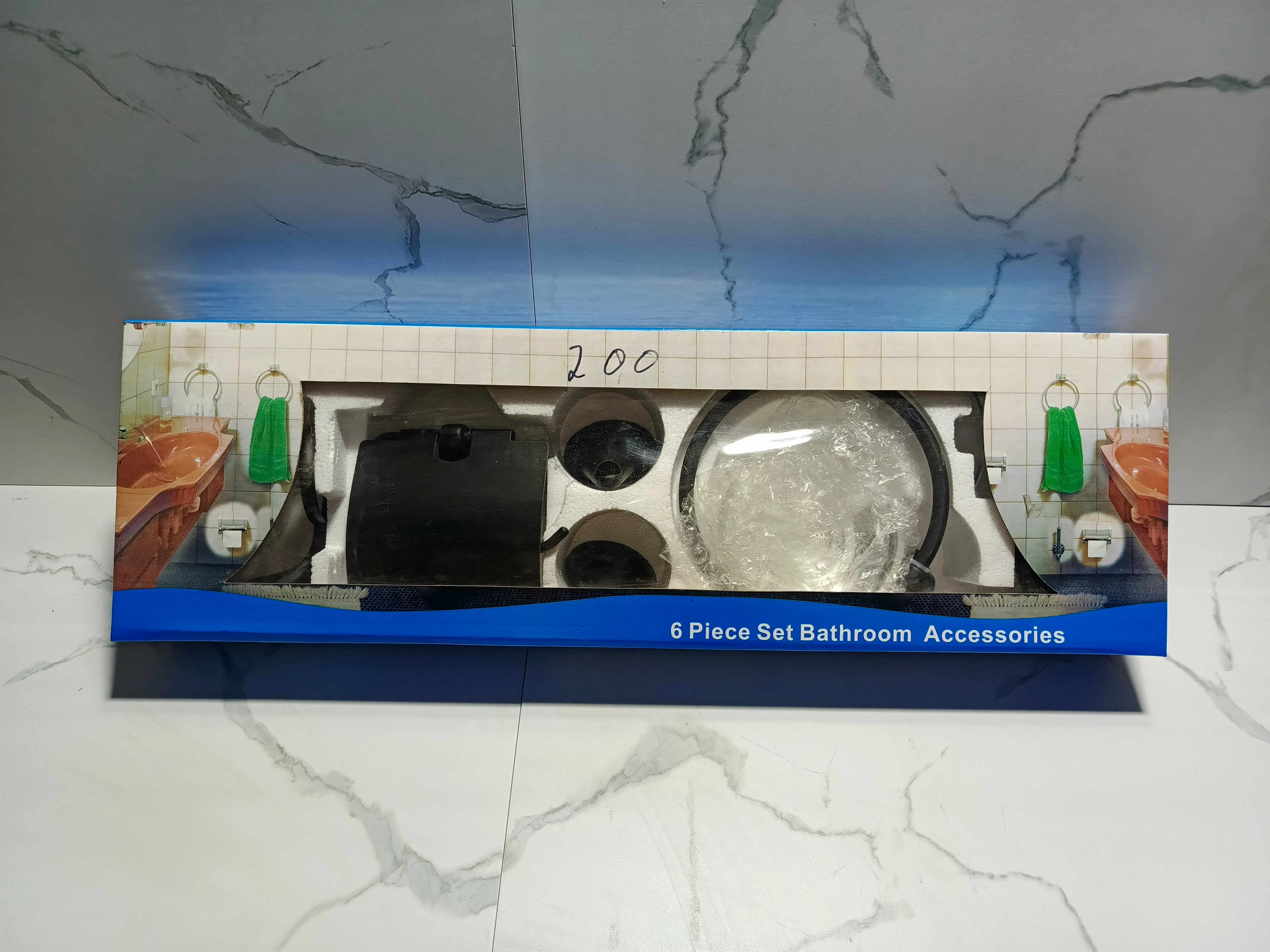 6 qismli hammom aksessuarlari to'plami