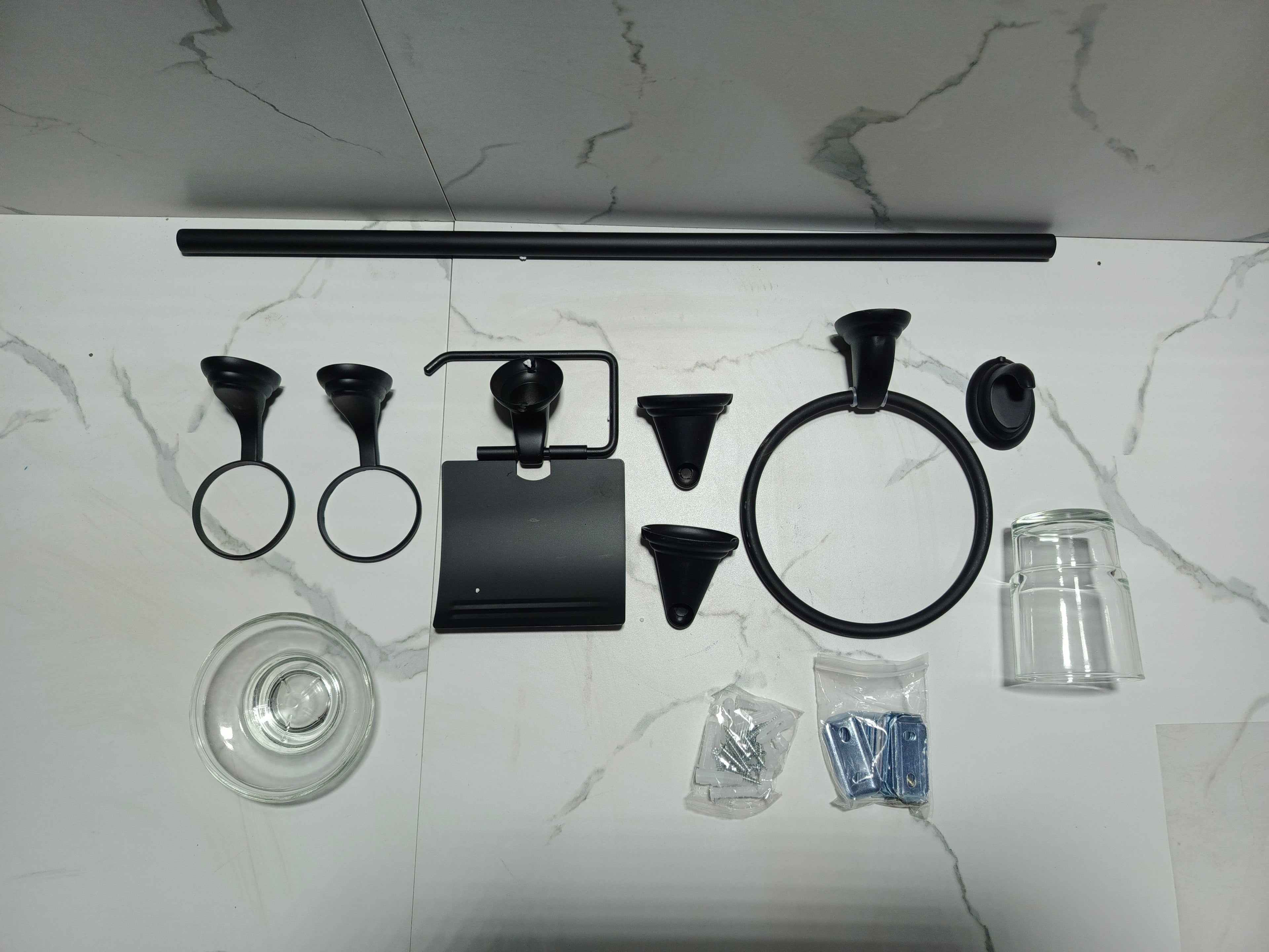 6 qismli hammom aksessuarlari to'plami