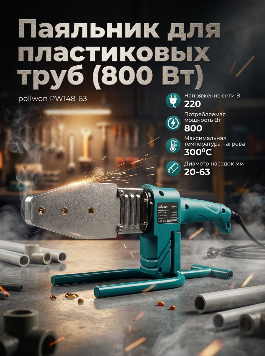 Паяльник для пластиковых труб (800 Вт)
